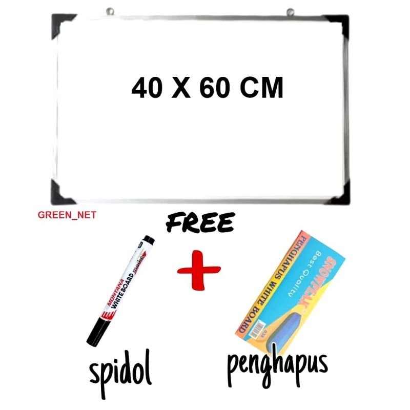 

papan tulis free spidol dan penghapus/ papan tulis 40x60cm