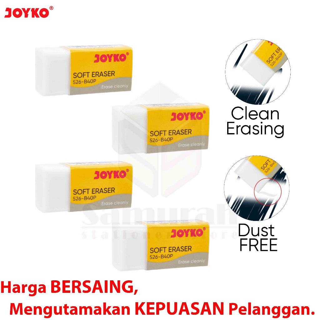 

H7Y Penghapus Pensil Joyko B 40 Kecil isi 40 Pcs / Eraser B40 BL Hitam / Stip Pencil B40 P Putih