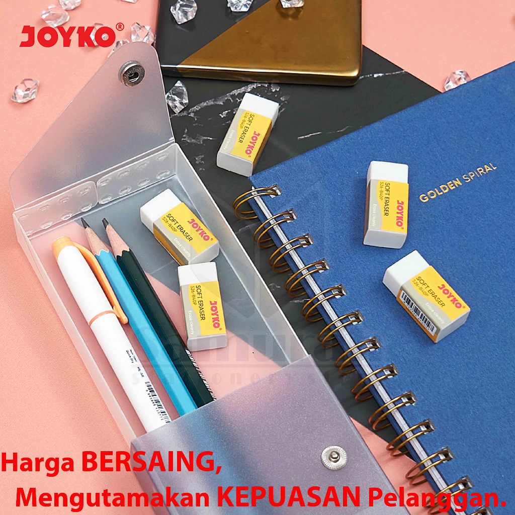 

RB Penghapus Pensil Joyko B 40 Kecil isi 40 Pcs / Eraser B40 BL Hitam / Stip Pencil B40 P Putih