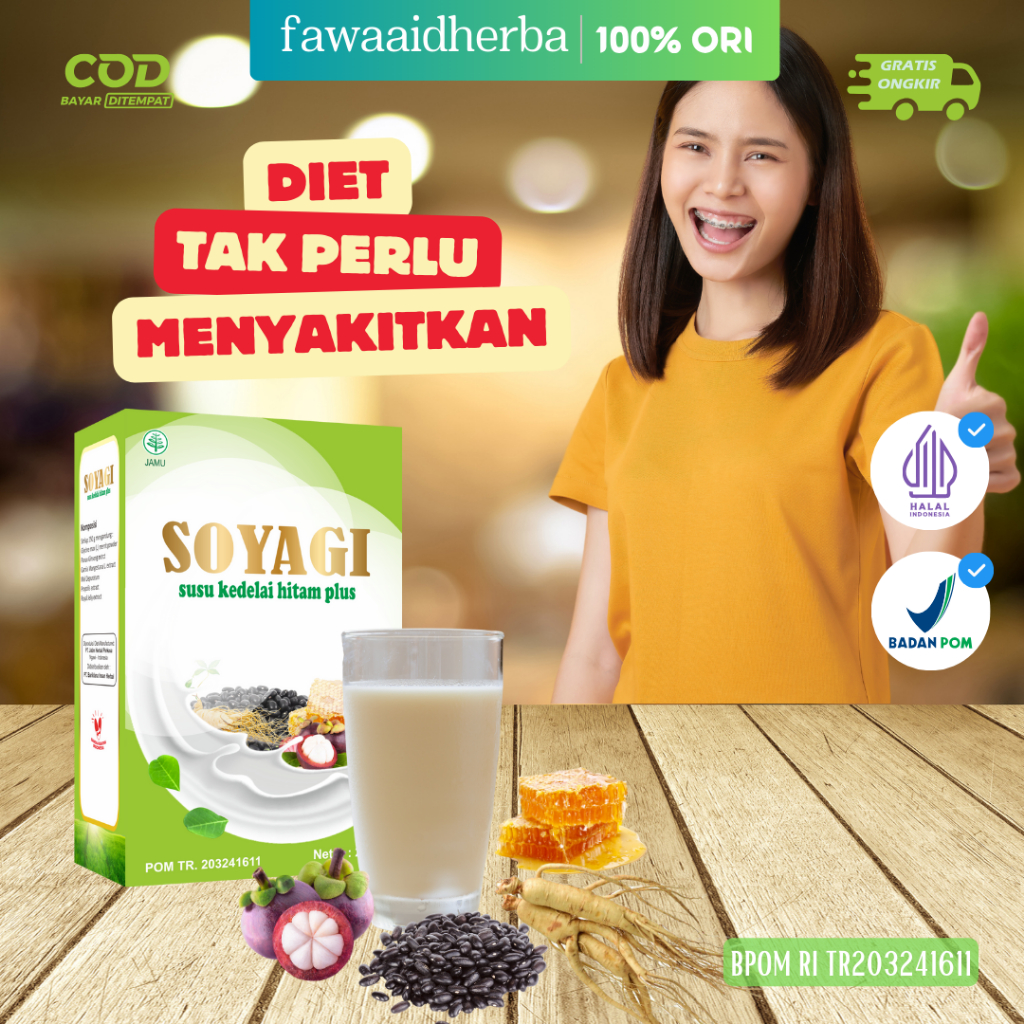 

COD Soyagi Susu Kedelai Hitam dengan Ekstrak Kulit Manggis, Ginseng, Madu, Propolis, dan Royal Jelly