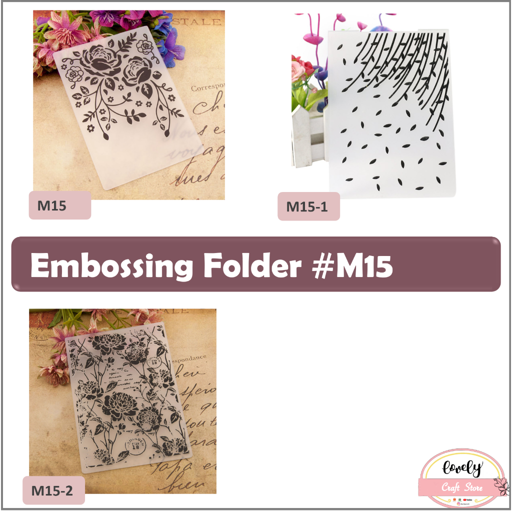 

M15 - Embossing folder Emboss Folder flowers untuk dekorasi kartu, journal, scrapbooking, aksesoris mahar