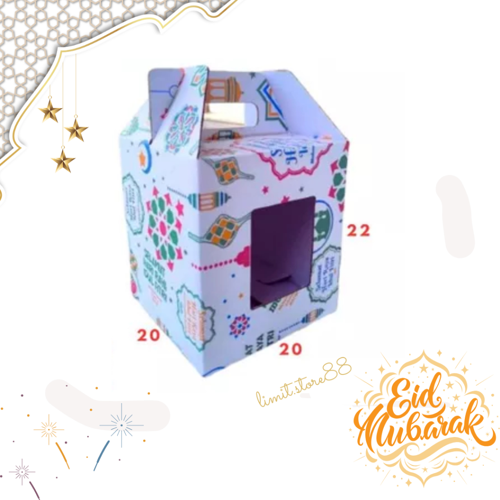 

Box 20x20x22 Jinjing (KUKER TOPLES JAR 500ml ISI 8) Idul Fitri Lebaran Hampers/Kue Kering