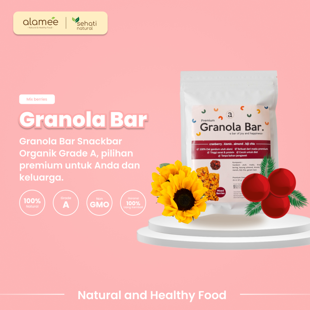 

Granola Bites Bar Mixed Barries Makanan Balita Snack Sehat Kue Kering Cookie Cookies