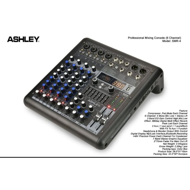 mixer ashley smr4 4channel ORYGINAL mixer ashley smr 4