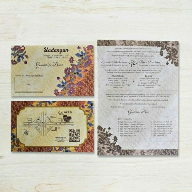 Undangan pernikahan Batik cantik