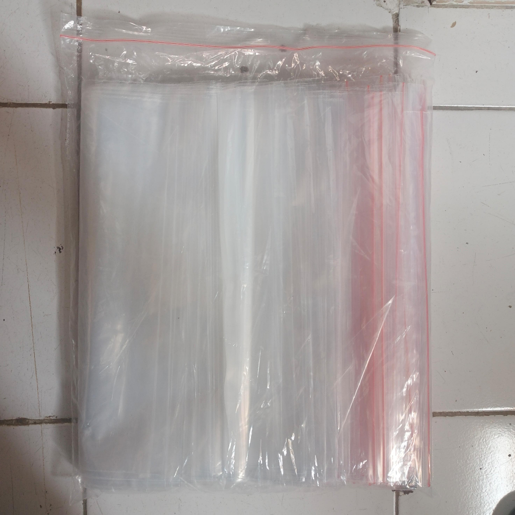 Plastik Klip Besar 45cmx35cm plastik Klip baju jumbo plastik Zipper Lock 35x45 @100lembar