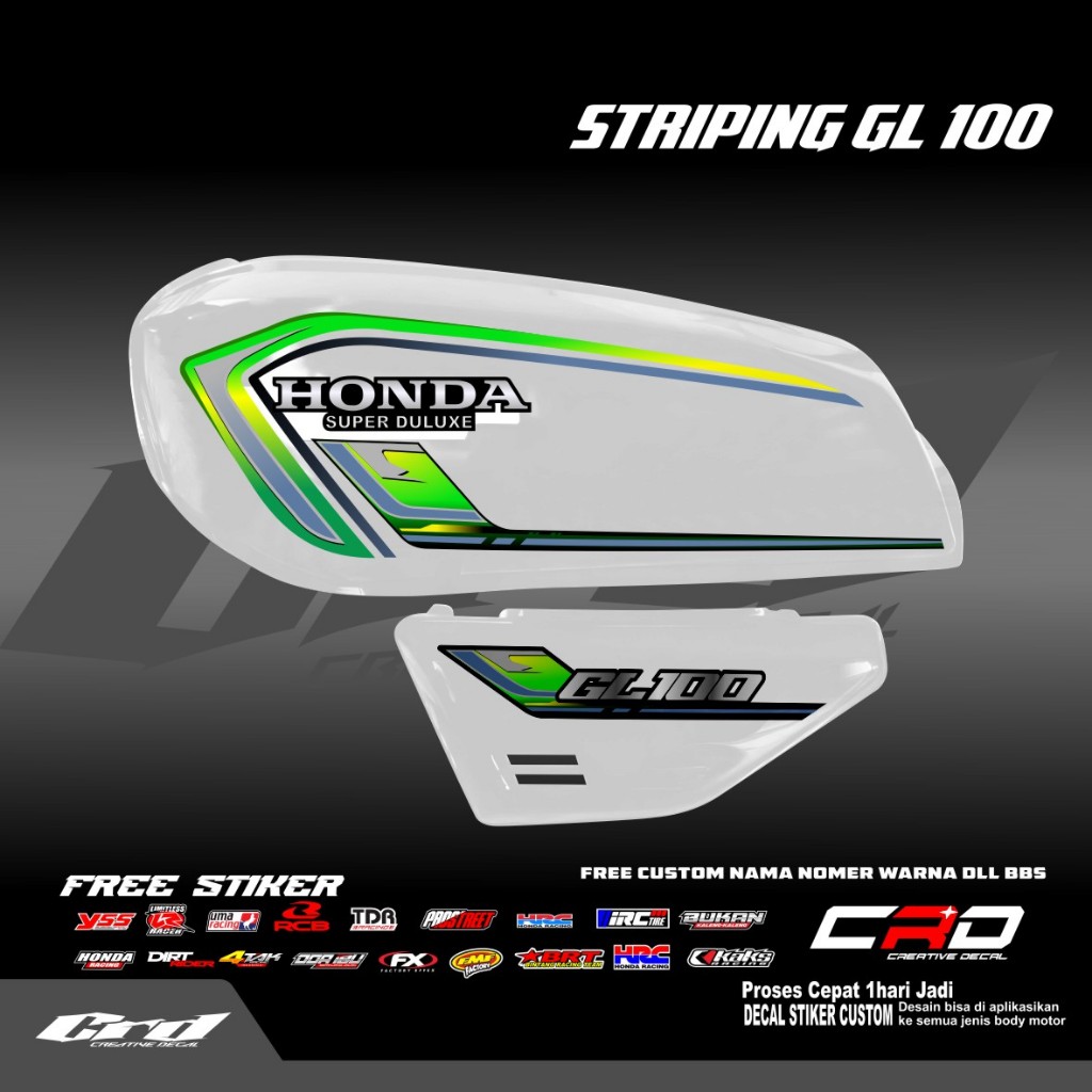 STRIPING STIKER LIS VARIASI HONDA GL 100 GL STRIPING VARIASI HONDA GL 100