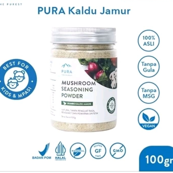 

Pura Kaldu Asli | Bumbu Kaldu Jamur (100gr) - Mushroom Seasoning Powder - Kaldu Mpasi - BB Booster