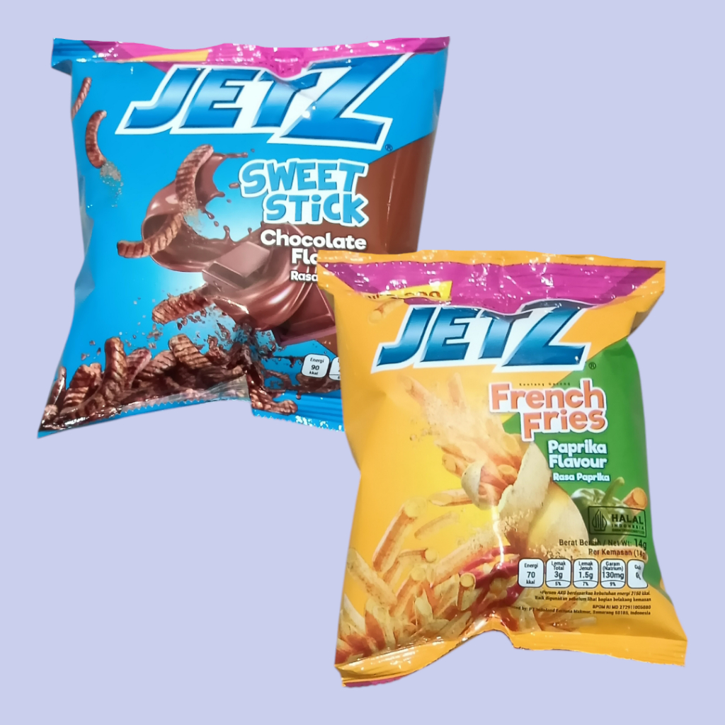

JETZ French Fries Paprika & Jetz Stick Coklat Snack 17gr [10 pcs/renceng]