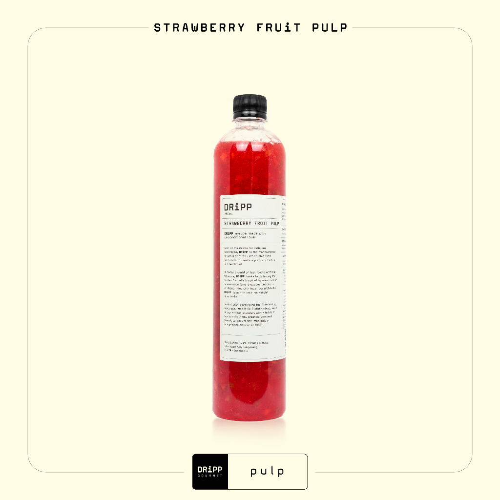

DRiPP Strawberry Fruit Pulp (Sirup Bubur Buah Rasa Strawberry) Untuk HORECA