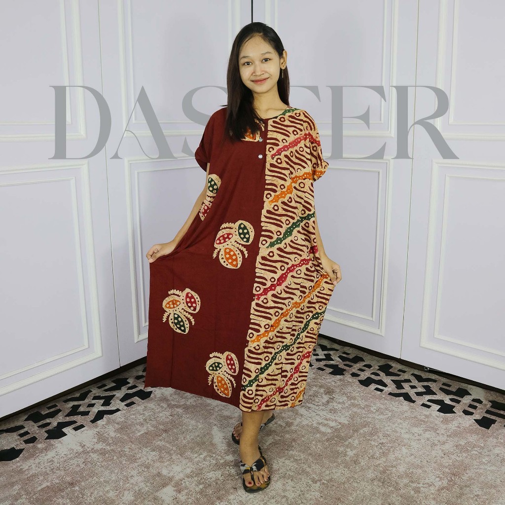 DASTER BATIK WANITA BAHAN SANTUNG KUALITAS PREMIUM BISA COD DASTER RIA KENCANA