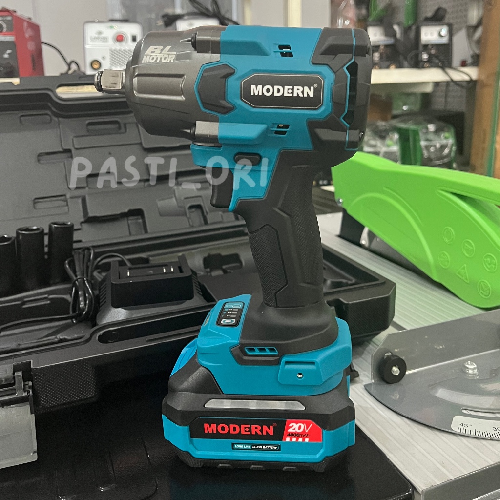 Flowbeeshop Impact Wrench Modern Brushless 850N Mg85 M85 Mg 85 Impek Baterai Buka Baut Ban Truck