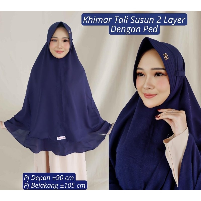 BERGO KHIMAR JILBAB KERUDUNG KRUDUNG INSTAN MARYAM AISYAH KAYLA HIJAB TALI SUSUN TUMPUK 2 LAYER SUPE