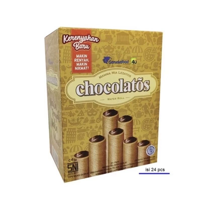 

Chocolatos Wafer Stick Roll 500an 1 Box isi 24 Pcs