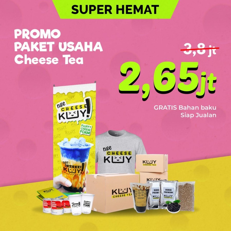 

Promo Paket Usaha Cheese Tea Kekinian - Paket Super Hemat