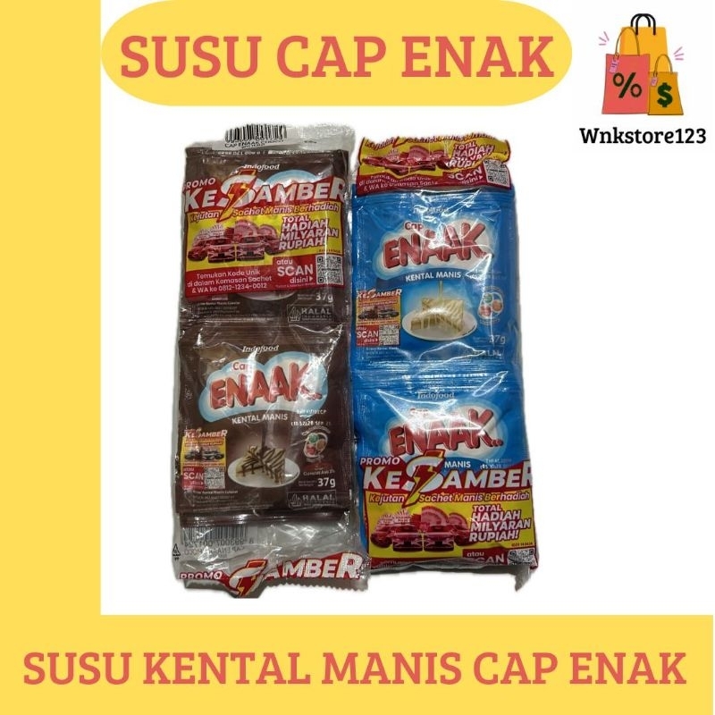 

Susu sachet enak cap enaak putih & coklat kemasan 1renceng isi 6 sachet