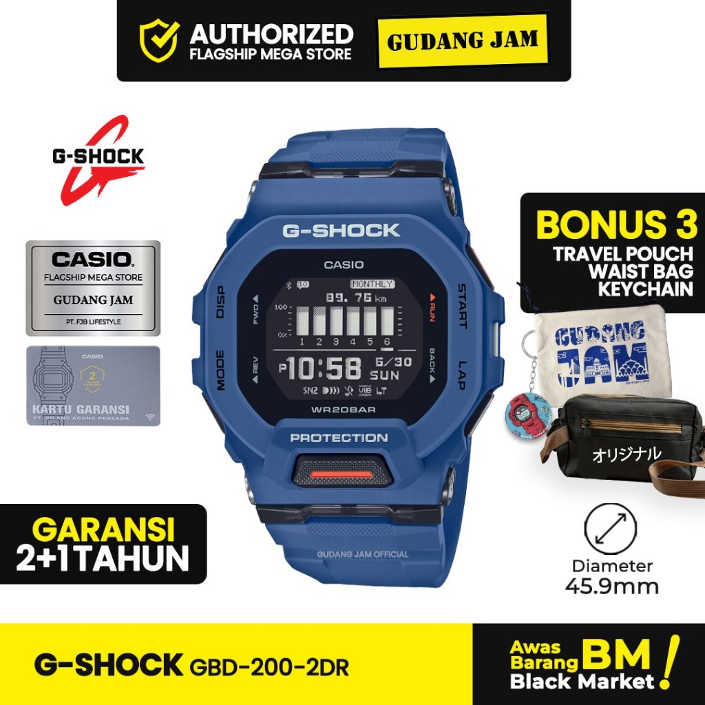 Jam Tangan G shock Original G-Shock GBD-200-2DR GBD-200-2D GBD-200 GBD200 GBD 200