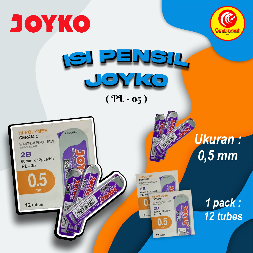 

ISI PENSIL MEKANIK JOYKO PL-05 2B 0,5MM PACK/12 PCS