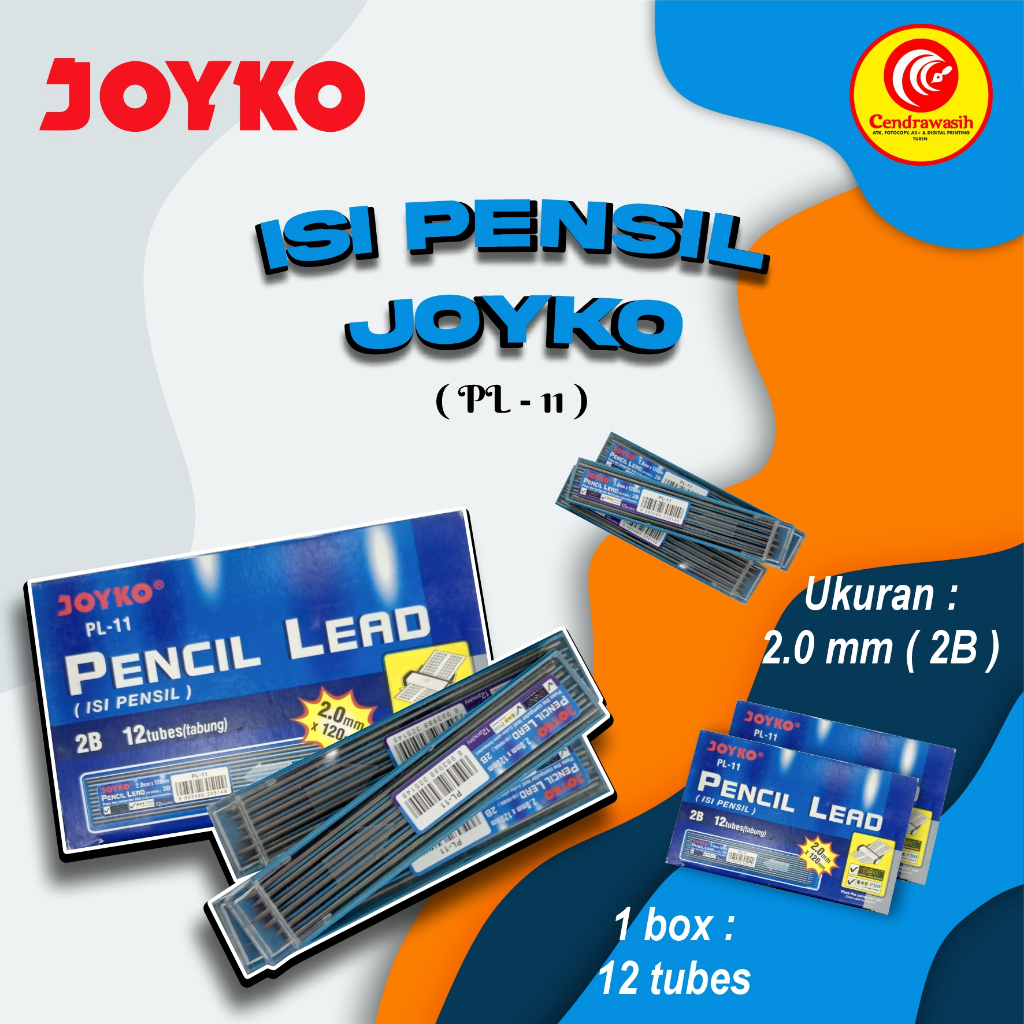 

ISI PENSIL MEKANIK JOYKO PL-11 2B 2.0MM PACK isi 12