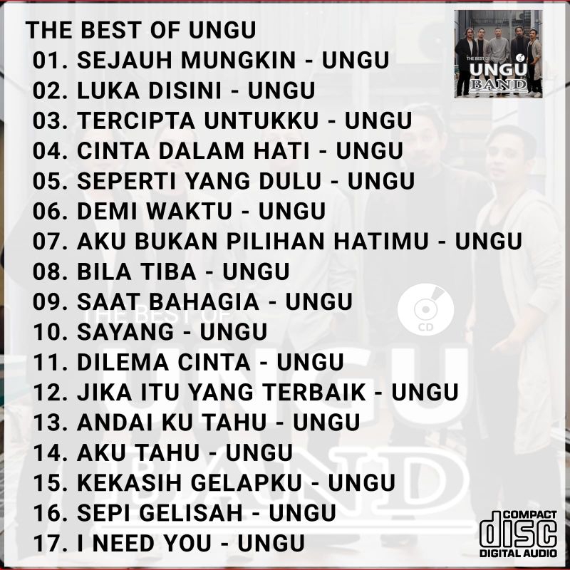 KASET CD LAGU UNGU BAND BEST OF - CD MUSIK LAGU POP INDONESIA TAHUN 2000AN - CD LAGU MOBIL SUARA JER