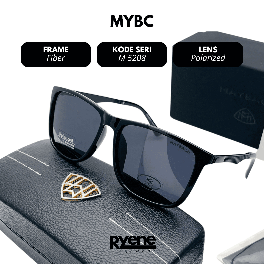 KACAMATA POLARIZED ASLI PRIA MAYBACH 5208 FREME FIBER SUNGLASSES IMPORT BOX SOFTCASE FULSETT