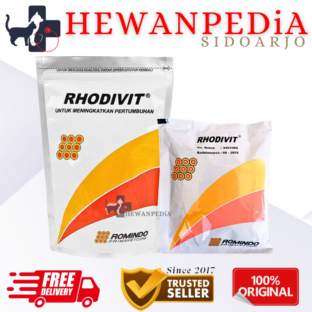 RHODIVIT 100 gr Hewanpedia - Multivitamin Microvit Dosis Tinggi Untuk Hewan Tingkatkan Imun Dan Prod