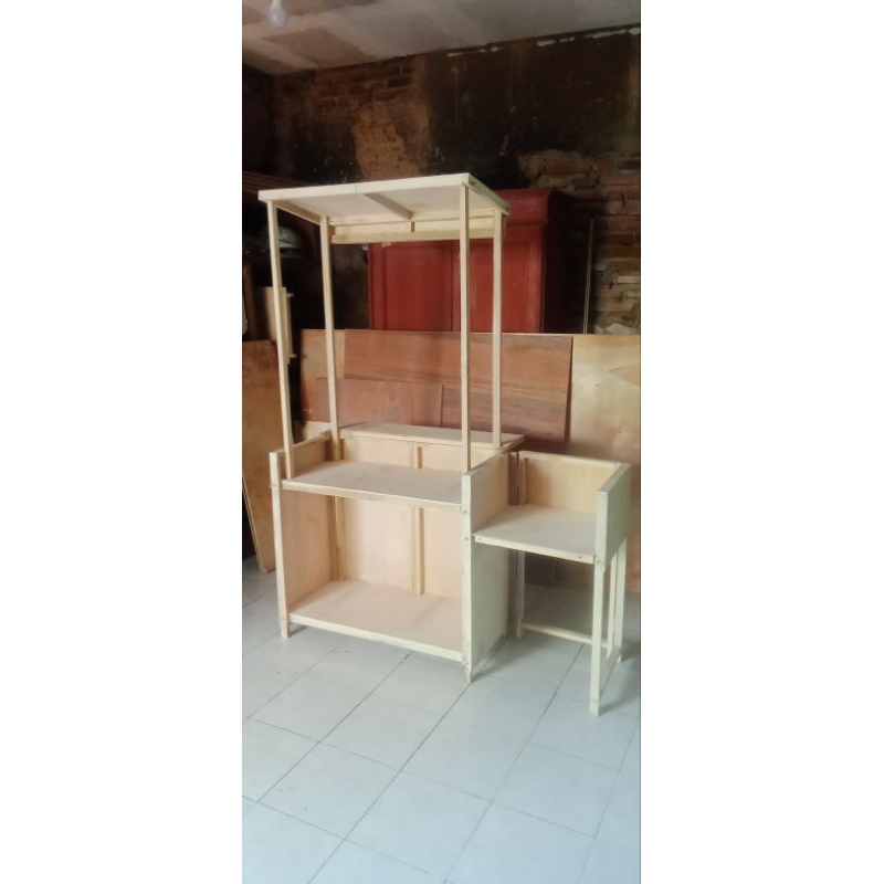 booth bongkar pasang / booth lipat portable atap ( termasuk meja kompor ) / meja lipat jualan