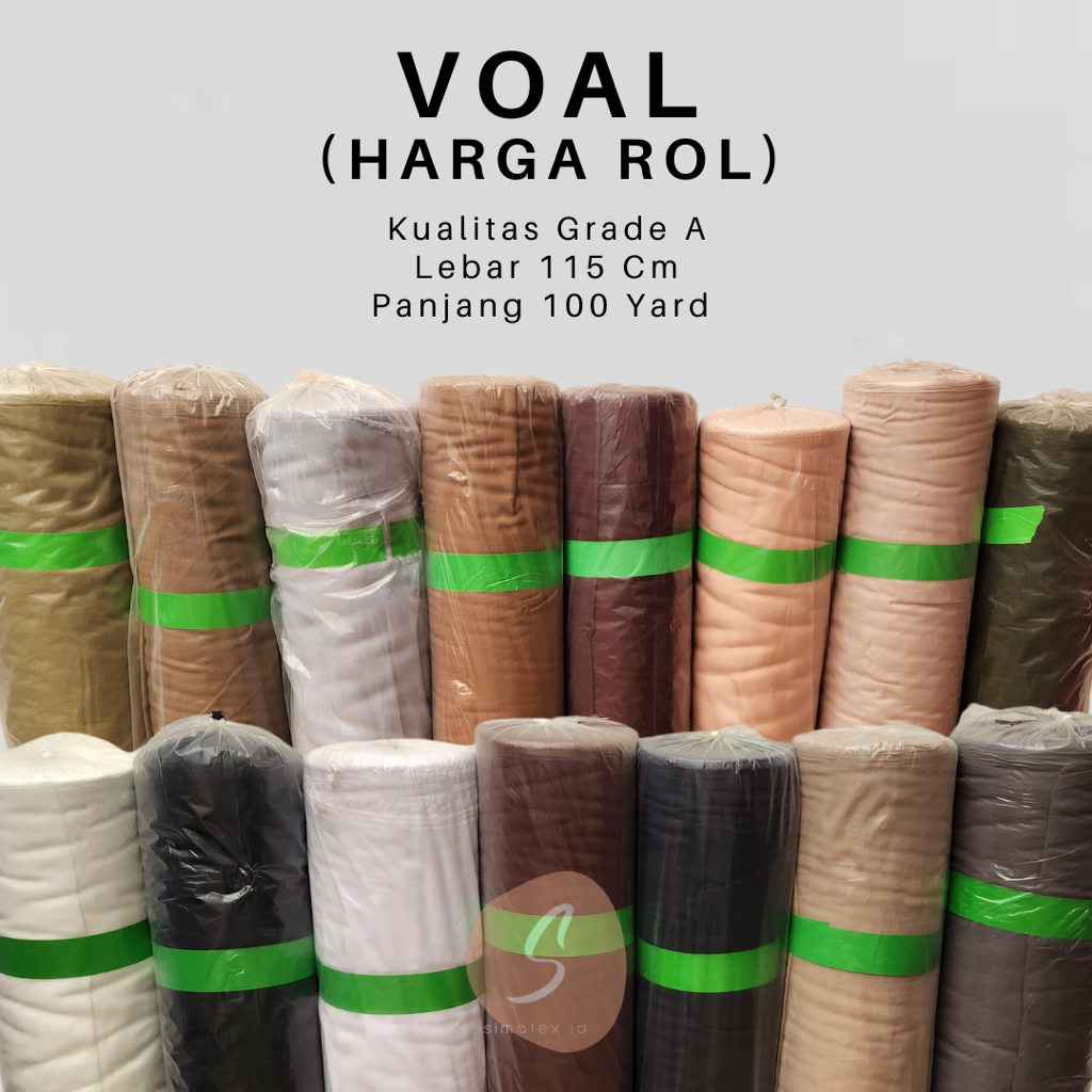 (HARGA PER ROL 100 YARD) KAIN VOAL PREMIUM / KAIN BAHAN HIJAB / SQUARE / SEGI EMPAT