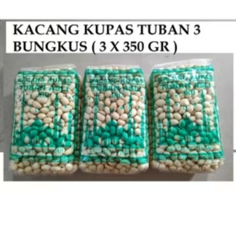 

Paket 3 Pcs Kacang Tuban Asli Kacang Tanah Kupas Kacang Kupas Tuban Kurleb 350 Gr X 3 Total 1.05 Kg