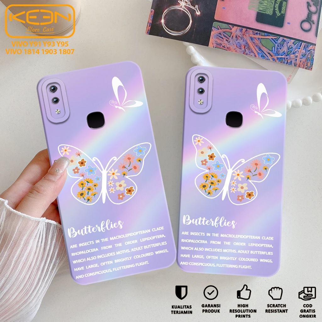Case Vivo 1811 - Casing Hp Vivo 1811 Motif Butterfly - Softcase Vivo 1811 - Softcase Hp Vivo 1811 - 