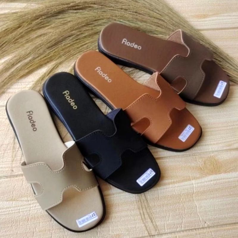 Sendal Slop fladeo kekinian trendy sandal wanita teplek