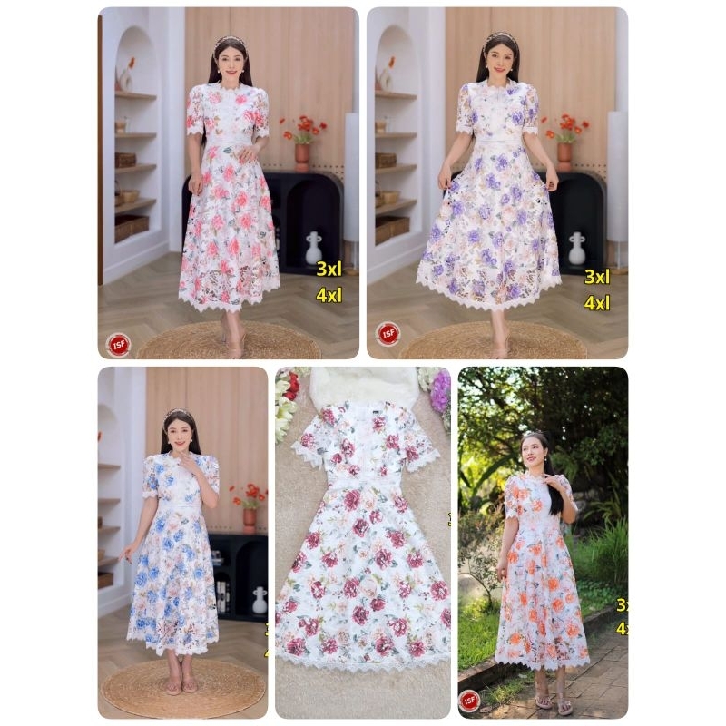 DRESS DNY Dress Katun Brokat