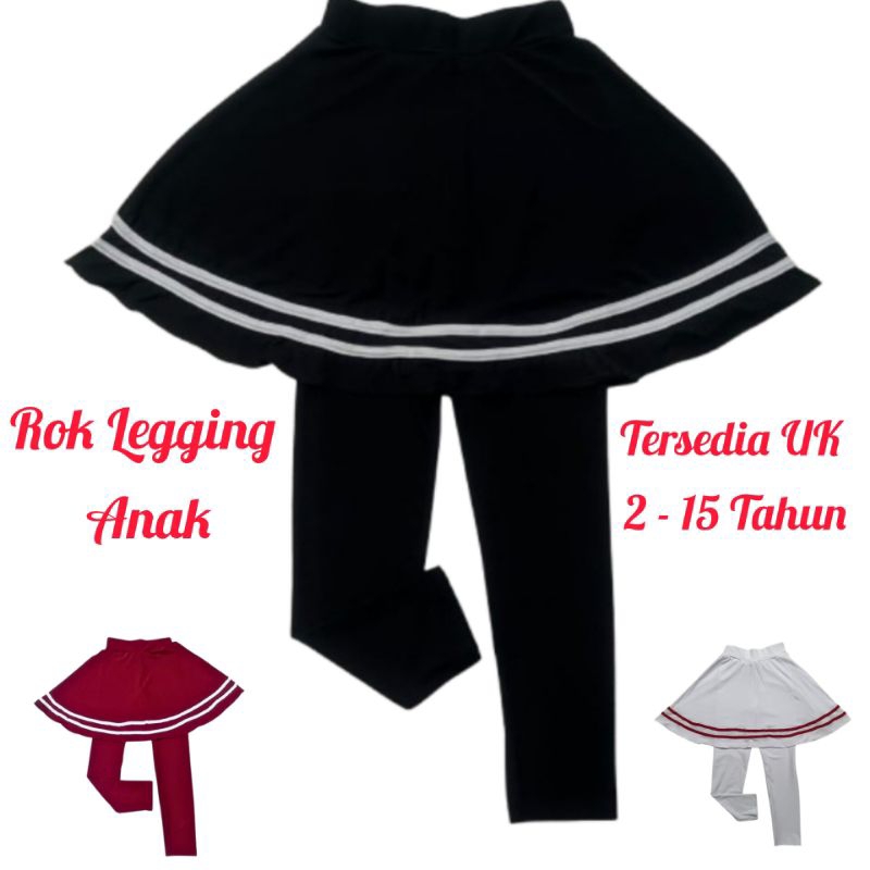 MAFAKUU_ LEGGING ROK ANAK LIST STRIPE ROK LEGGING OLAHRAGA