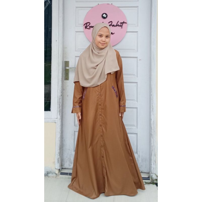 Gamis Khaki/PDH Basic A-Line | Rumah Aisha