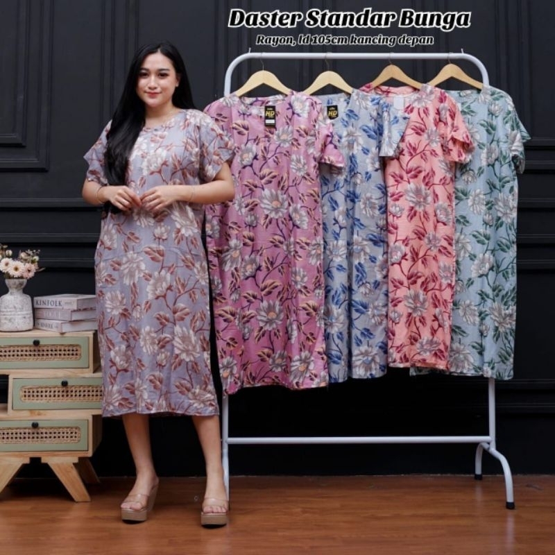 Daster Dress Kekinian Remaja Rayon Kancing Aktif
