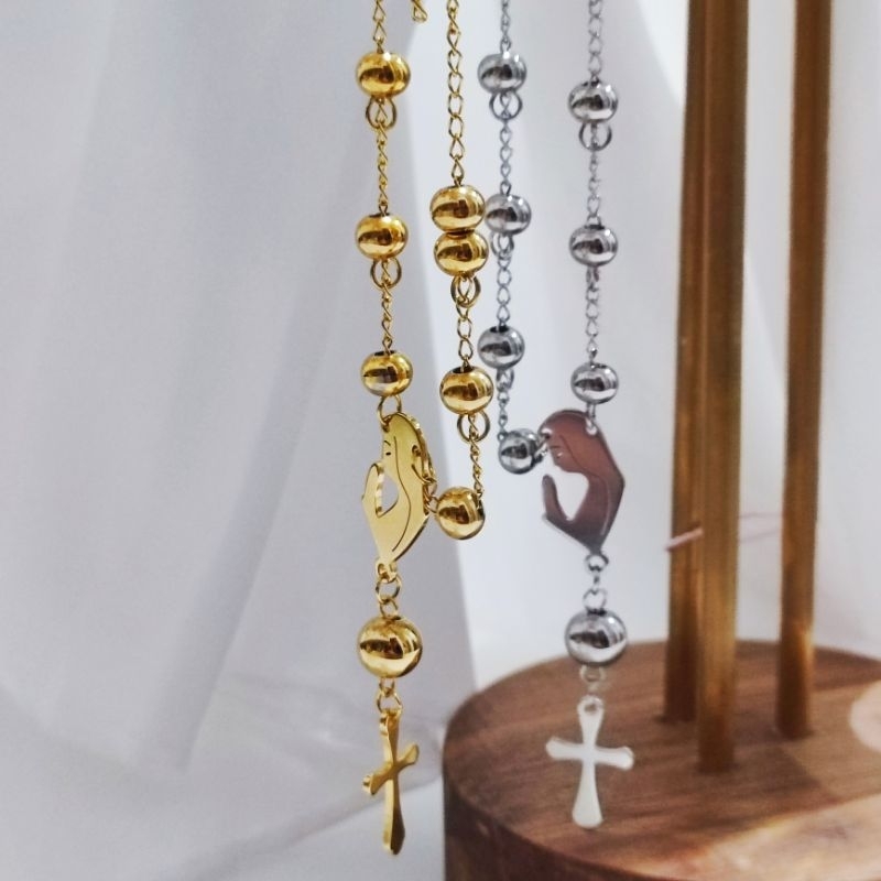 Gelang Tangan Rosario Bunda Maria Titanium Antikarat