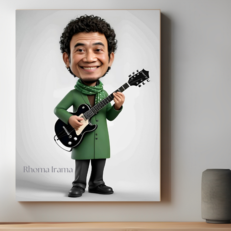 Poster Gambar Ai Rhoma Irama Hiasan Dinding Bahan MDF