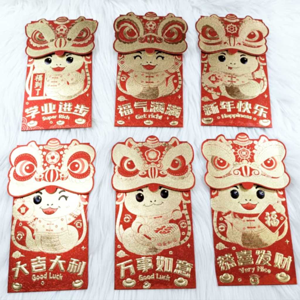 

Angpao Imlek Shio Ular 4191 Bahan Glitter Mewah Ukuran Besar Isi 6 Mix Motif