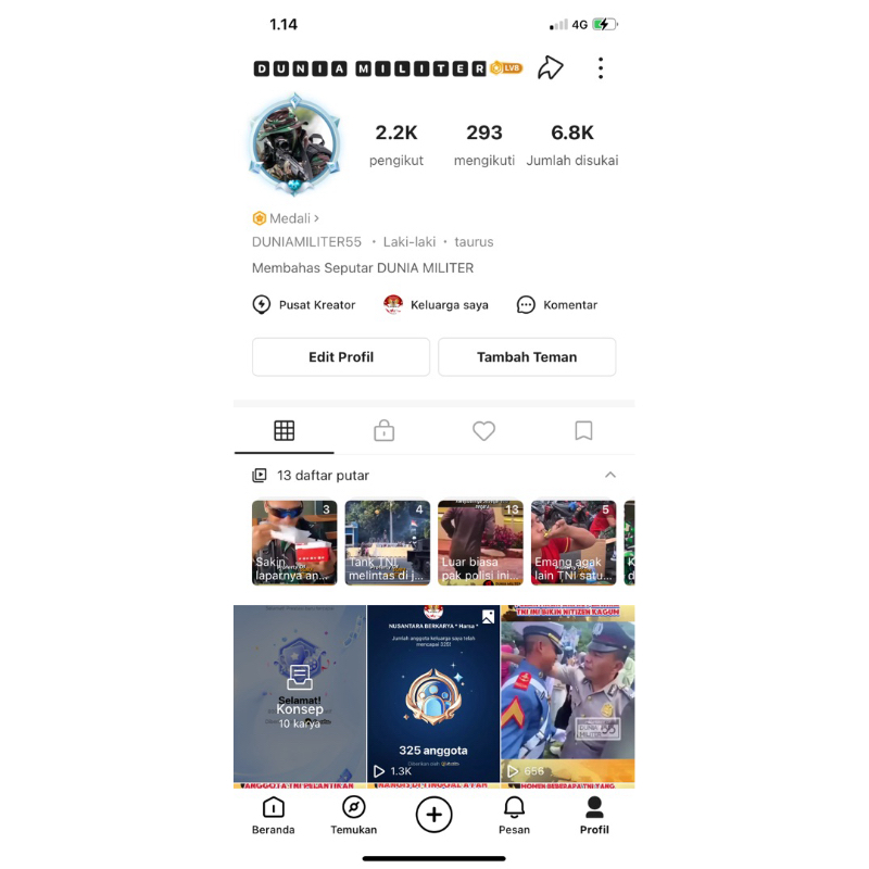 Akun SnackVideo Foll 2.2k real indo bukan BOOT