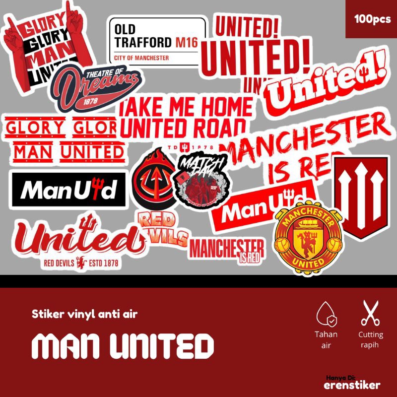 

Striker vinyl anti air karakter gambar club bola liga inggris Manchester united emyu GGMU
