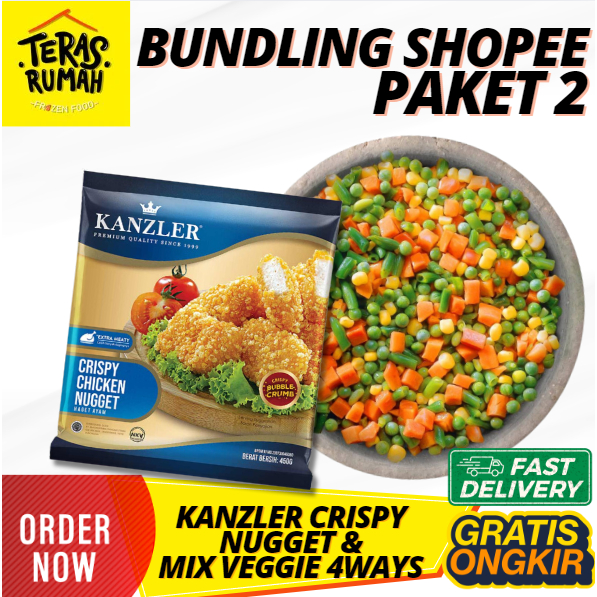 

PAKET BUNDLING SHOPEE 2 : KANZLER CRISPY NUGGET & MIX VEGGIE 4WAYS