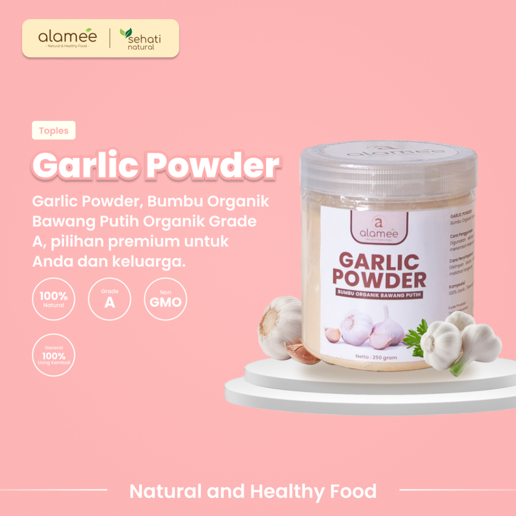 

Bawang Putih Bubuk Garlic Seasoning Powder Bumbu Masak Dapur Organik Rempah Rimpang Murni Asli 250g