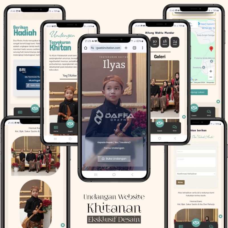 Undangan Digital Website Khitanan | Tema Eksklusif Full Fitur | Free Thanks Card 100 Pcs (Tanpa Nama