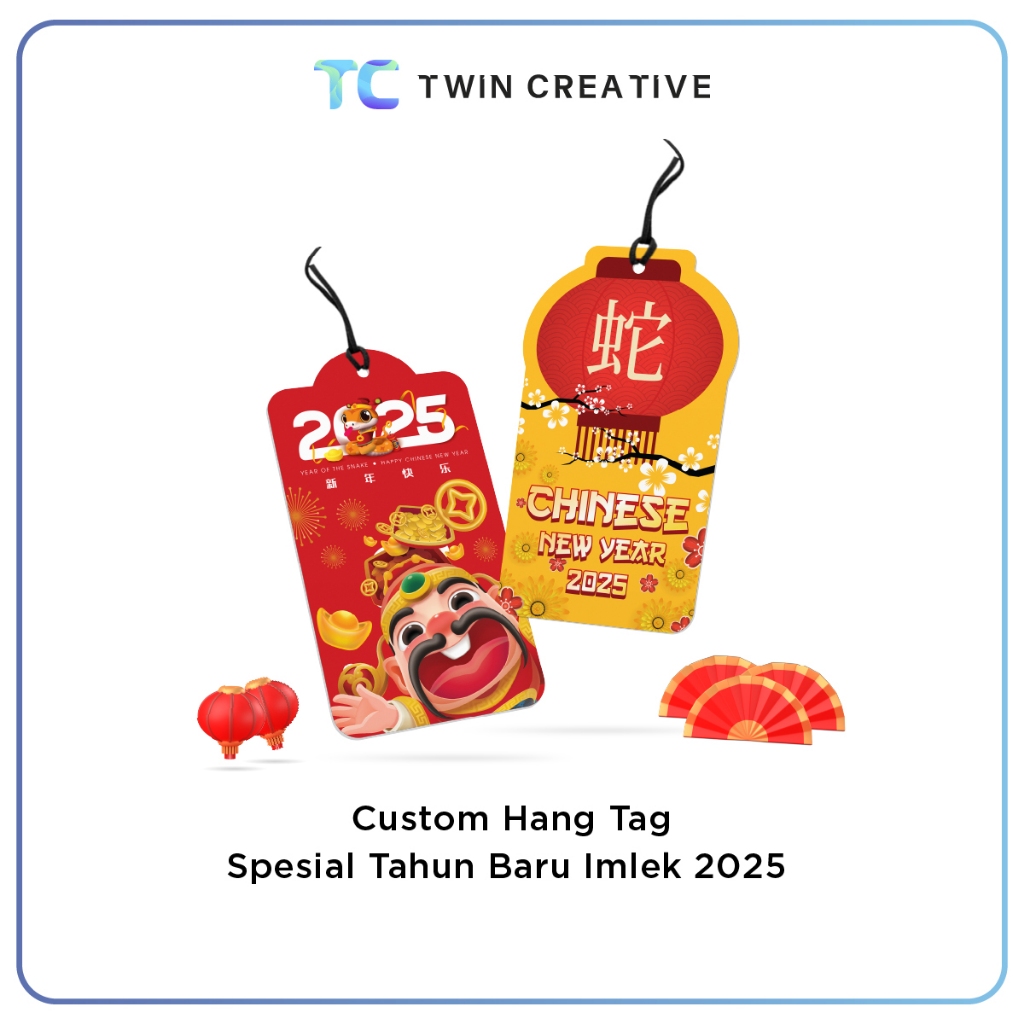 

Hang Tag Imlek Label Tag Parcel Tahun Baru China 2025 - Hangtag Shio Ular Kayu Chinese New Year