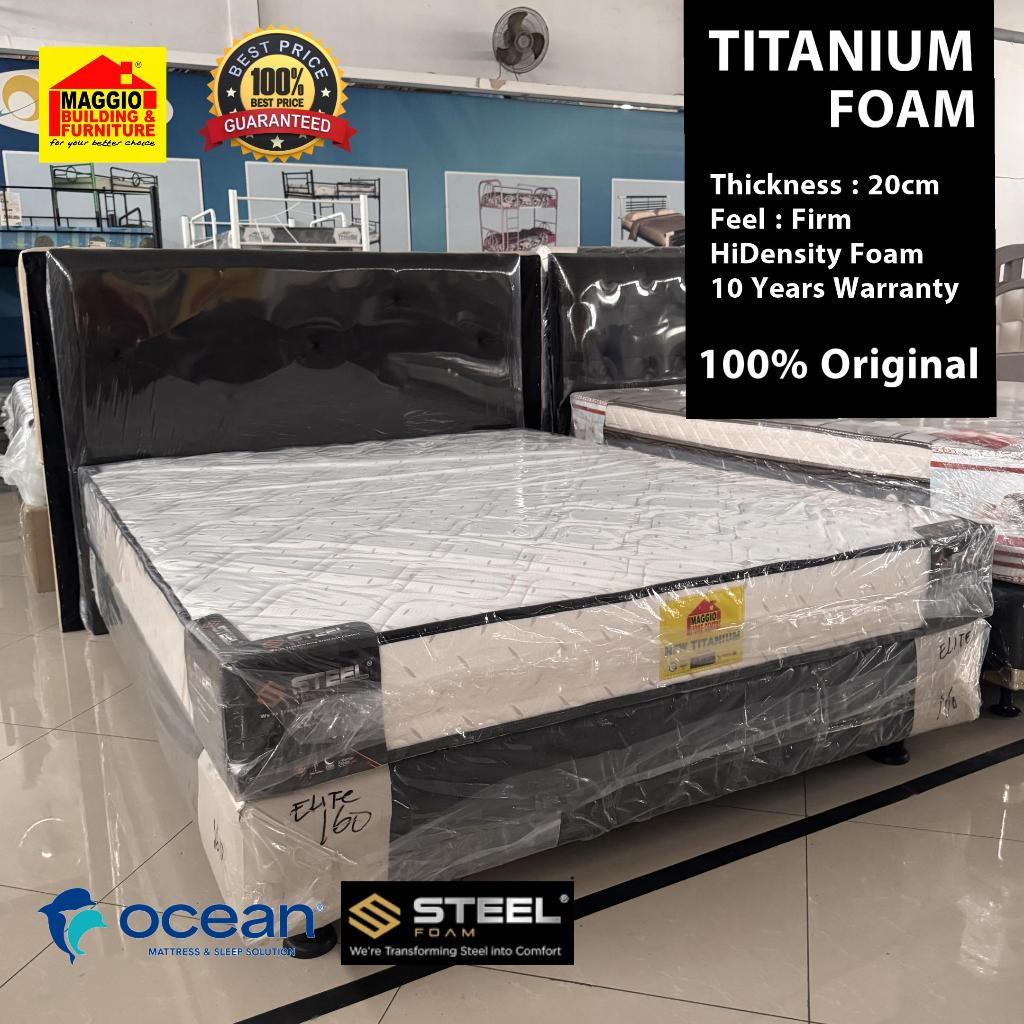 KASUR BUSA BERKUALITAS - KASUR FOAM - FOAM MATTRESS - TITANIUM WHITE - OCEAN STEEL
