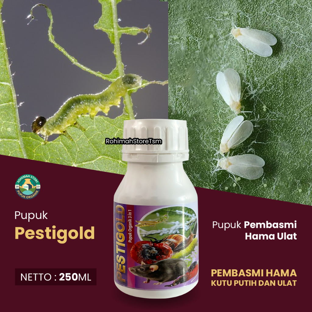 PESTIGOLD 250ML Obat Pembasmi Hama Kutu Putih & Ulat Daun Pada Tanaman Cabai, Cabe, Cengek, Sayuran,