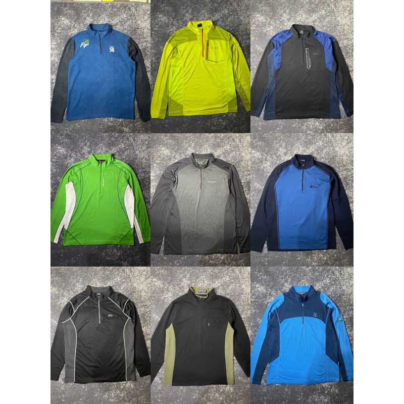 Jersey zipper outdoor baselayer gunung & olahraga not tnf