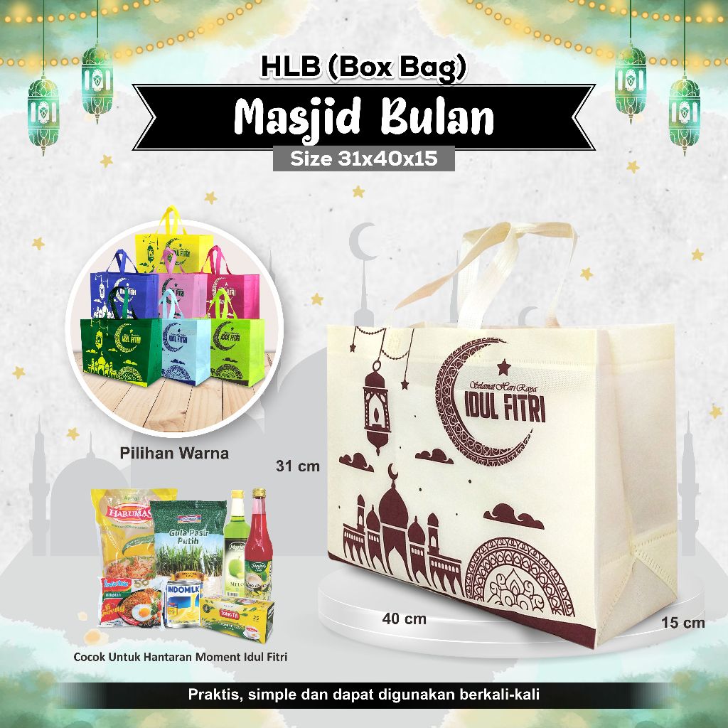 

Tas Parcel Idul Fitri Lebaran Tas Parcel Lebaran Sablon Goodie Bag Lebaran 31x40x15