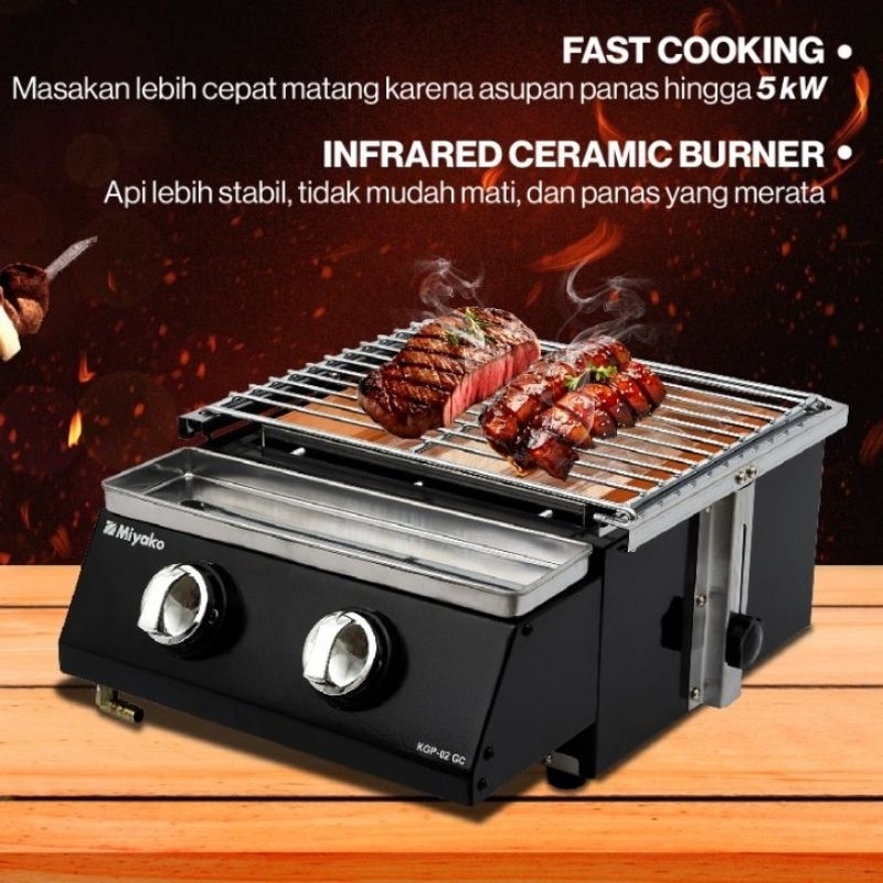 Commercial Gas BBQ Grill Miyako KGP-02 GC KGP02GC 02GC KGP02 Pemanggang Komersial Gas