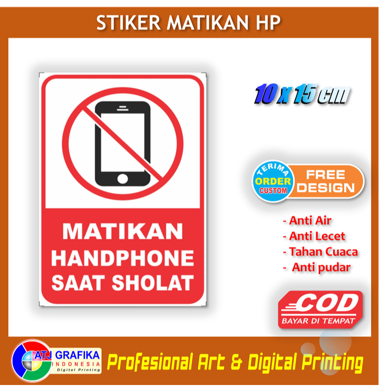 

Stiker kotak matikan HP saat sholat kenyamanan ketenangan masjid musholla sticker anti berisik